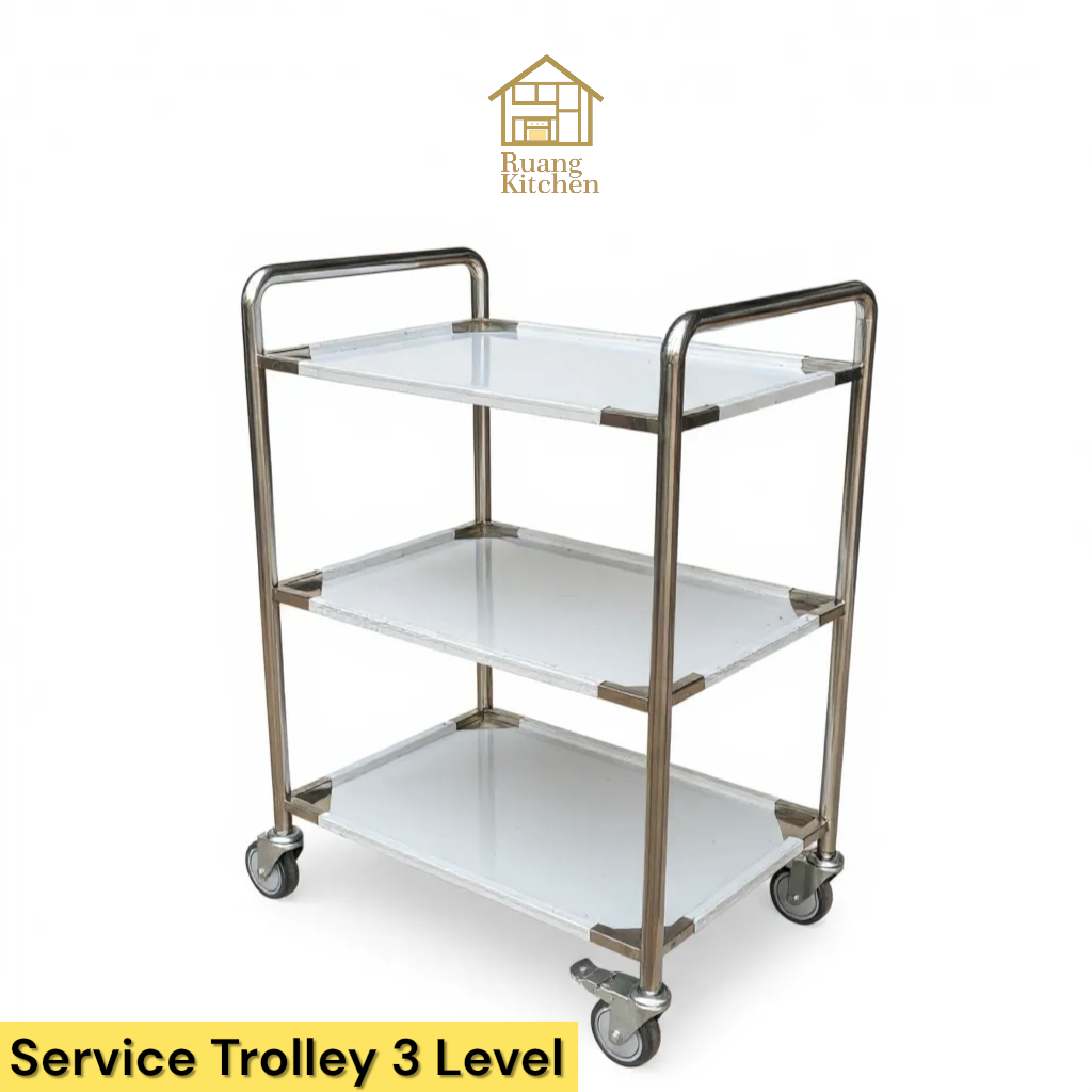 SERVICE TROLLEY S/S 3 LEVEL